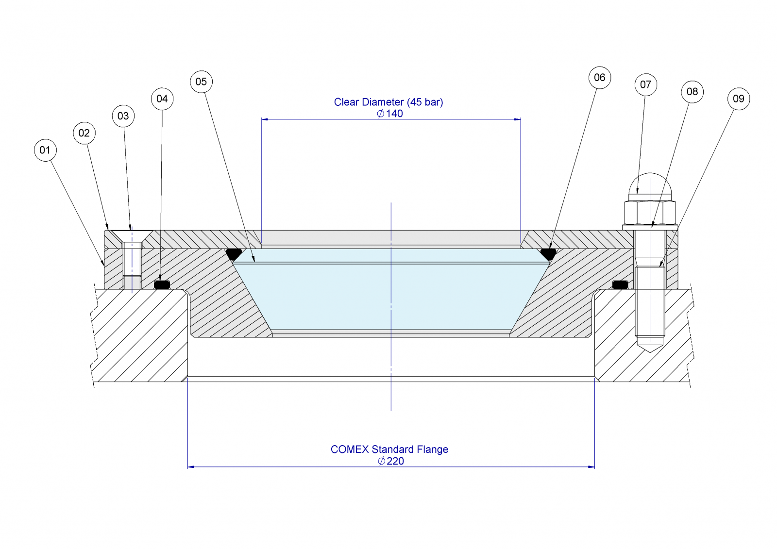 45 bar Conical Frustrum Viewport